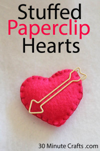 tutorial for stuffed paperclip hearts