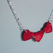 Dyed heart necklace