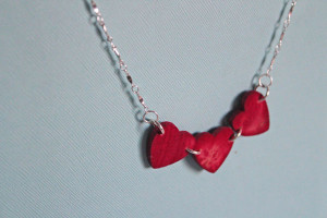 Dyed heart necklace