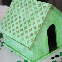 Glittered Mod Podge Leprechaun House