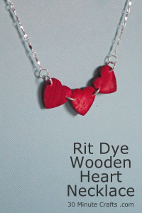 RIT Dye Wooden Heart Necklace