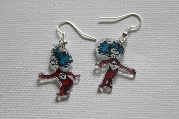 Cat in The Hat Dr. Seuss Earrings