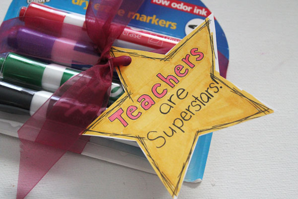 Teacher Appreciation Gift Tag (School Supplies) Markers Scissors