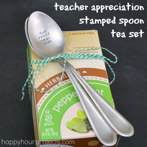 One sweet TEAcher stamped spoons