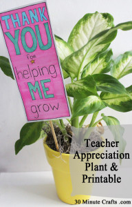 Teacher Appreciation Plant and Printable