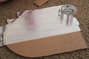 cover shield in silver duck tape