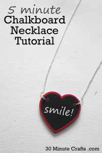 5 Minute Chalkboard Necklace Tutorial on 30 Minute Crafts