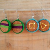 Earrings made from wine corks