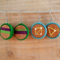 Earrings made from wine corks