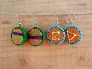 Earrings made from wine corks