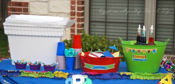 Hawaiian Shaved Ice Birthday Party Table Display