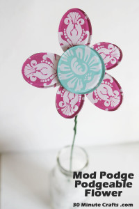 Mod Podge Podgeable Shapes flower on 30 Minute Crafts - Copy