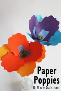 Paper Poppies tutorial at 30 Minute Crafts