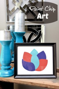 paint chip art - abstract flower