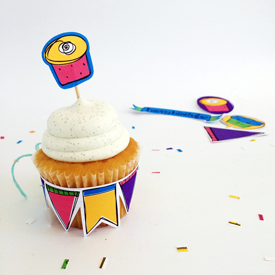 rainbow birthday cupcake accessories