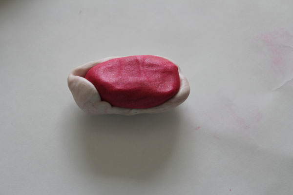 two colors of sculpey clay