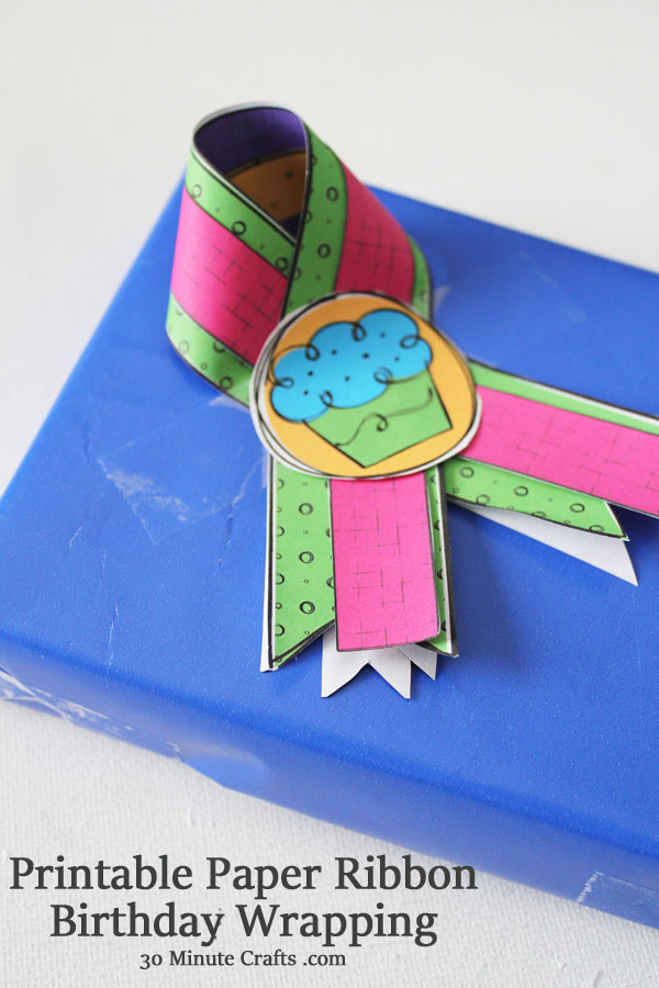 Printable Paper Ribbon Birthday Wrapping