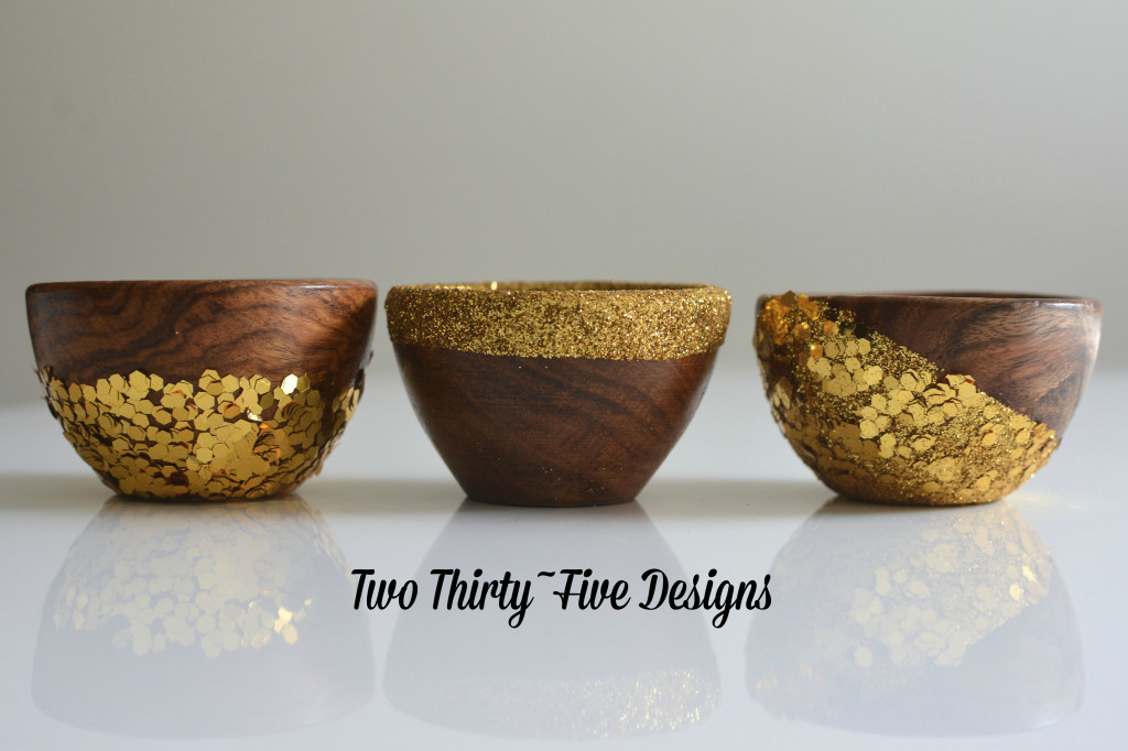glitter dipped bowls - two thirty five designs