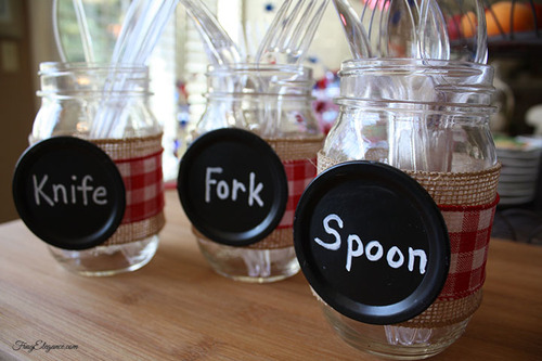 mason jar utensil holders