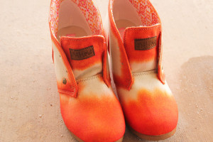 orange tipped dyed shoes