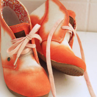 orange watercolor shoes