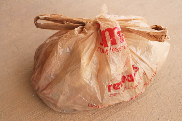tie up in plastic bag