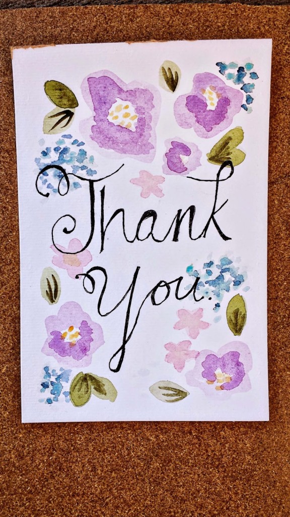 watercolor thank you cards