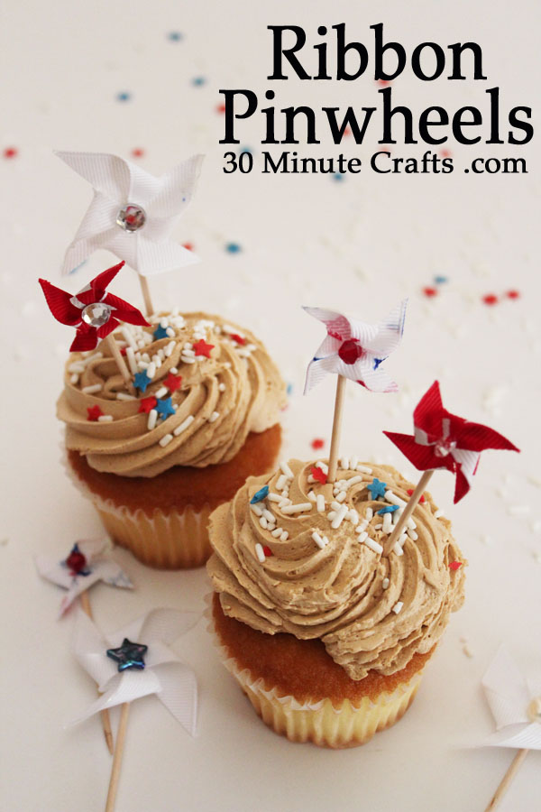 Ribbon Pinwheels - fun to make on cupcakes