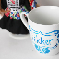 faux delft blue lekker mug