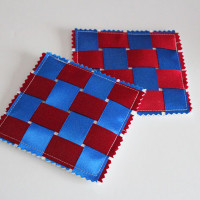 woven ribbon coasters