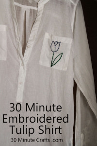 30 Minute Embroidered Tulip Shirt on 30 Minute Crafts