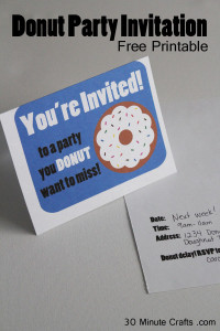 Donut Party Invitation Free Printable