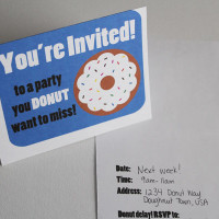 Donut party invitations