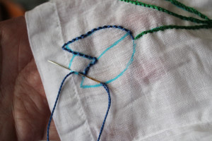 embroider a tulip on a shirt