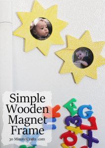 simple wooden magnet frame to make with kids