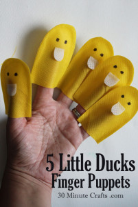 5 little ducks finger puppets