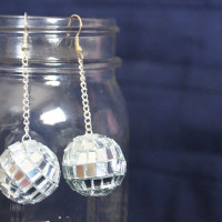 make your own mirror ball earrings