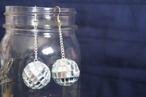 make your own mirror ball earrings