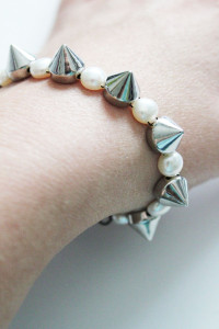 make your own pearl and stud bracelet