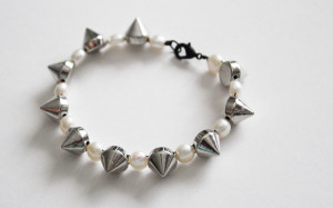 pearl and stud bracelet
