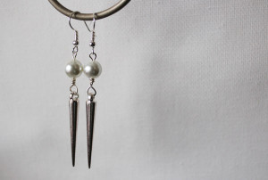 pearl and stud dangle earrings