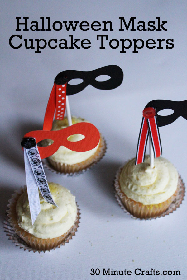 Halloween Mask Cupcake Toppers