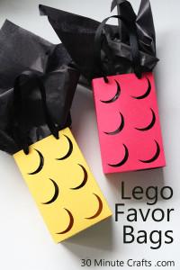 It is so easy to make your own Lego Favor bags for a Lego party