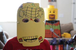 Make a Lego Head Party Mask