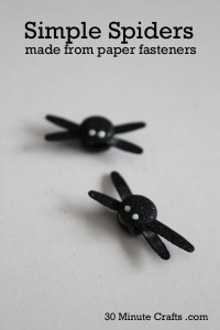 Simple Spiders made from paper fasteners