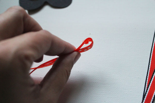 hot glue folded ribbon