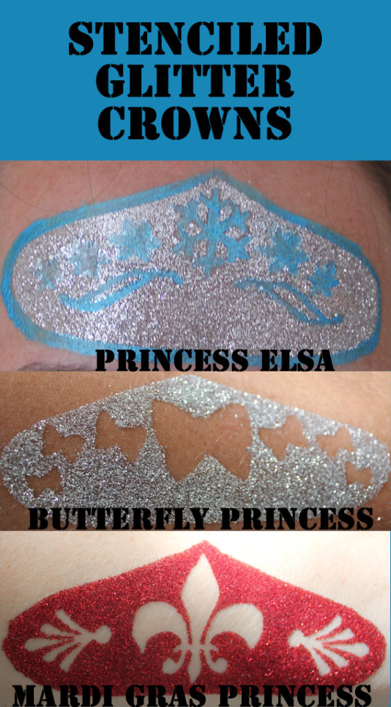 Stenciled Glitter Crowns