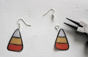 earrings from printable candy corn images
