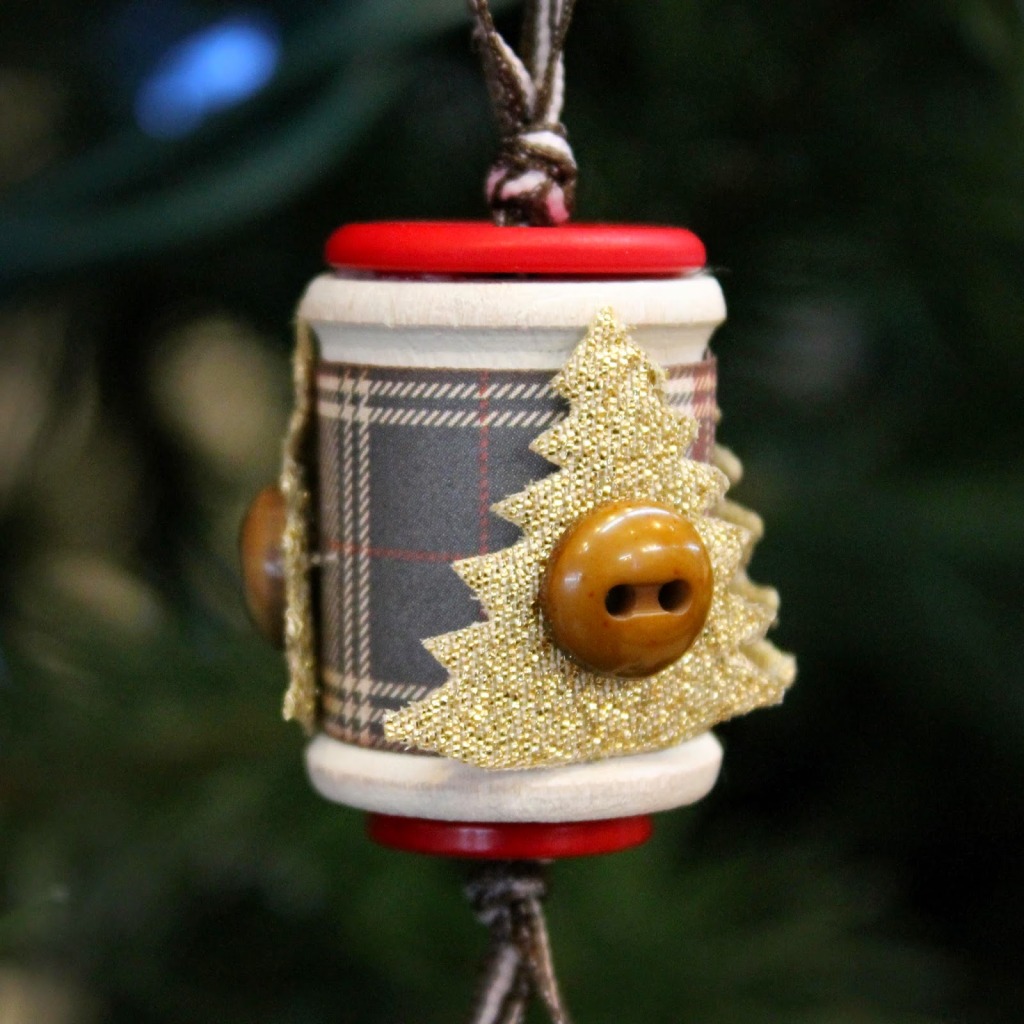 wooden spool ornament