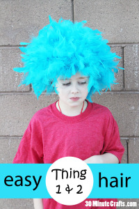 Easy DIY Thing 1 and Thing 2 Hair from Dr Seuss Cat in the Hat